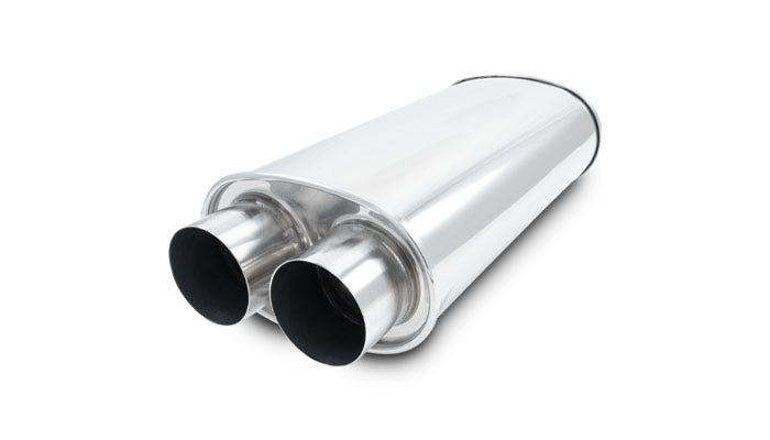 Vibrant Performance - 10535 - STREETPOWER Oval Muffler  2.50 In. Inlet/Outlet (Dual In/Out) - 15.00 In. Body Length