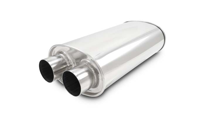Vibrant Performance - 10536 - STREETPOWER Oval Muffler  3.00 In. Inlet/Outlet (Dual In/Out) - 15.00 In. Body Length