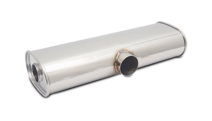 Vibrant Performance - 10635 - Transverse Oval Universal Muffler  3.50 In. Single I.D. X 3.00 In. Dual I.D.