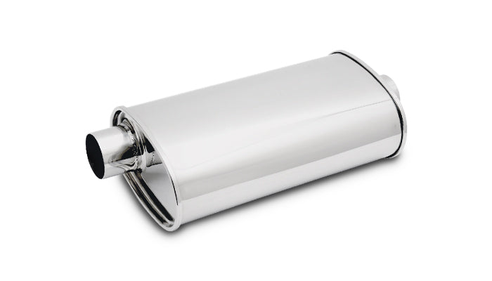 Vibrant Performance - 1104 - STREETPOWER Oval Muffler  2.00 In. Inlet/outlet (Center-Offset)