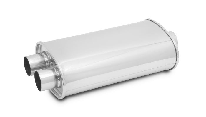 Vibrant Performance - 1110 - STREETPOWER Oval Muffler  2.5 In. Inlet (Center In - Dual Out)