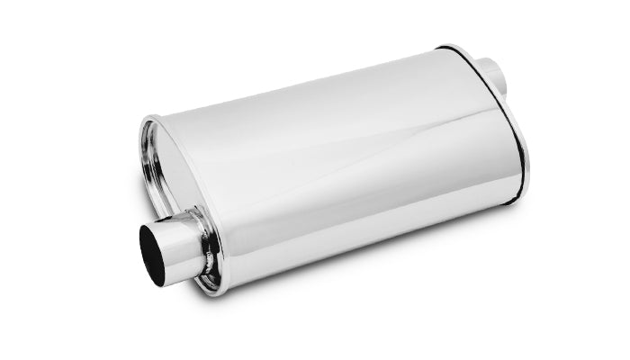 Vibrant Performance - 1127 - STREETPOWER Oval Muffler  3 In. Inlet/outlet (Offset-Offset)