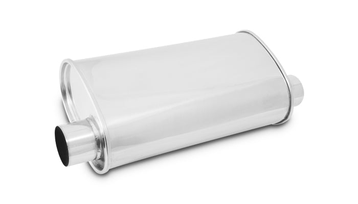 Vibrant Performance - 1129 - STREETPOWER Oval Muffler  2.5 In. Inlet/outlet (Offset-Offset Same Side)