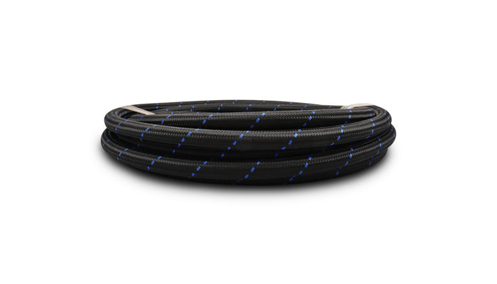 Vibrant Performance - 11988B - 5ft Roll Of Black Blue Nylon Braided Flex Hose; AN Size: -8  Hose ID 0.44 In.