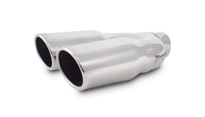Vibrant Performance - 1335 - Dual 3.25 In. X 2.75 In. Oval Stainless Steel Tips (Single Wall  Angle Cut)