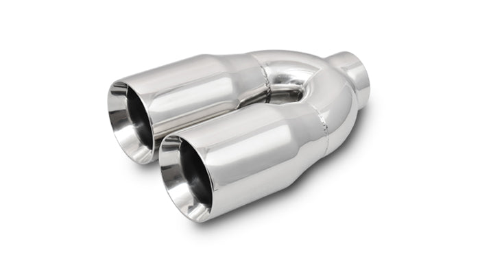 Vibrant Performance - 1339 - Dual 3.5 In. Round SS Tips (Double Wall  Straight Cut)