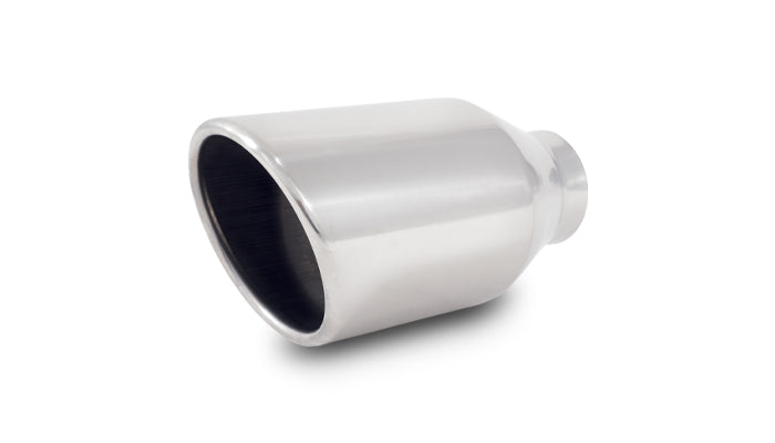 Vibrant Performance - 1342 - 4.00 In. Outlet O.D. Round SS Tip (Double Wall  Angle Cut)  2.50 In. Inlet I.D.