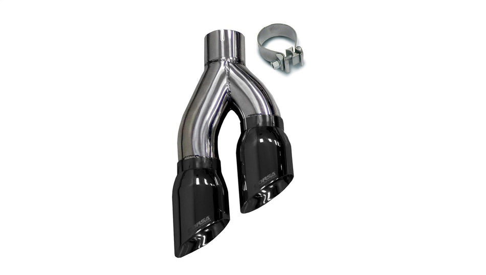 Twin 4.0in. Side Swept Black PVD Pro-Series Tip Kit (Clamp Included)