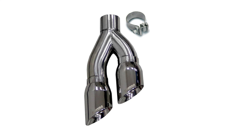 Twin 4.0in. Side Swept Polished Pro-Series Tip Kit (Clamp Included)