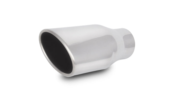 Vibrant Performance - 1406 - 4.5 In. X 3 In. Oval Stainless Steel Tip (Single Wall  Angle Cut)