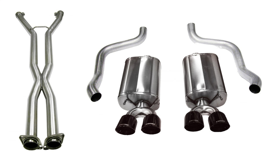 2.5in. Cat-Back Dual Rear Exit With Twin 3.5in. Black PVD Pro-Series Tips