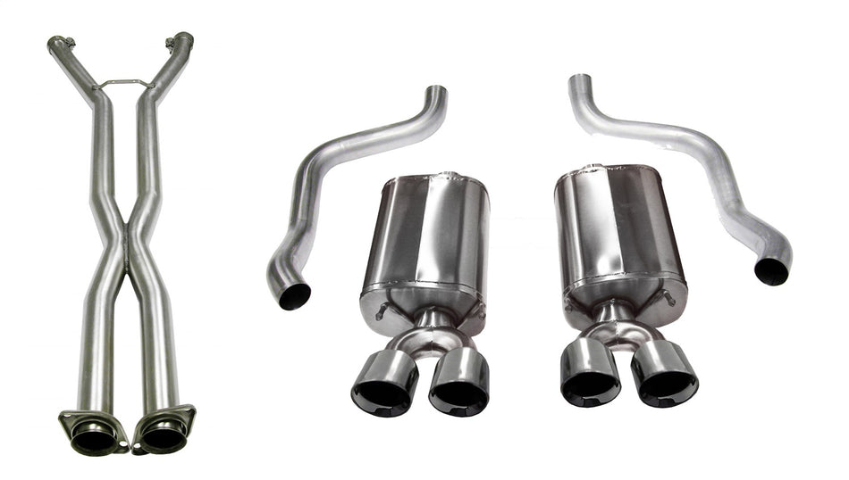 2.5in. Cat-Back Dual Rear Exit With Twin 3.5in. Polished Pro-Series Tips