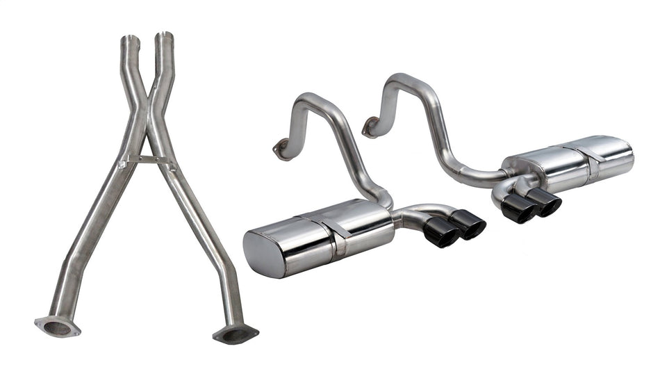 2.5in. Cat-Back Dual Rear Exit With Twin 3.5in. Black PVD Pro-Series Tips