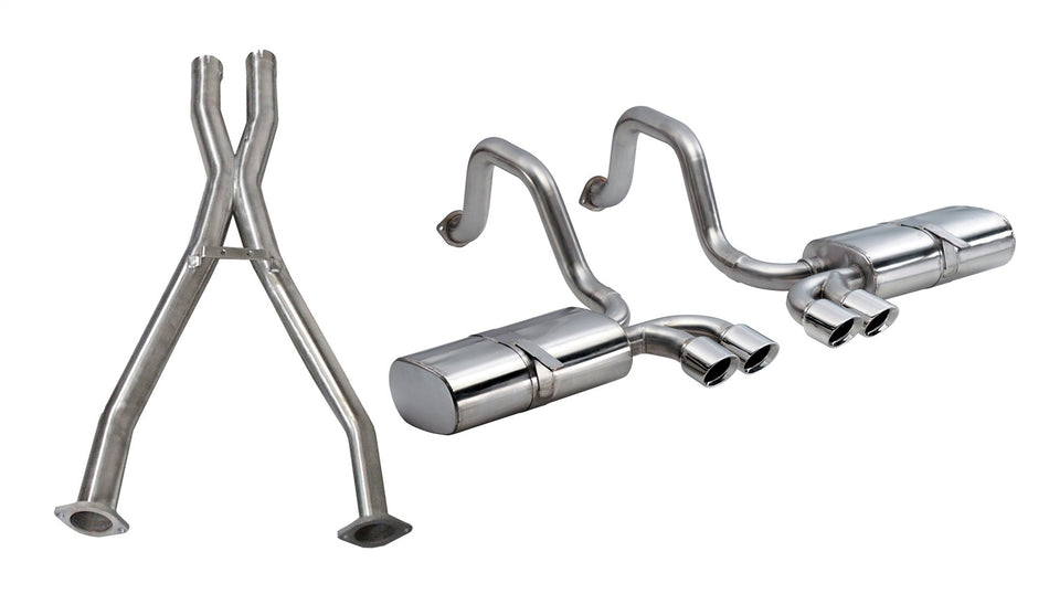 2.5in. Cat-Back Dual Rear Exit With Twin 3.5in. Polished Pro-Series Tips