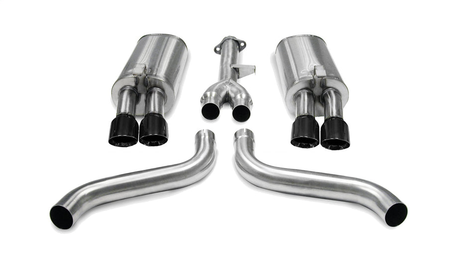 2.5in. Cat-Back Dual Rear Exit With Twin 3.5in. Black PVD Pro-Series Tips