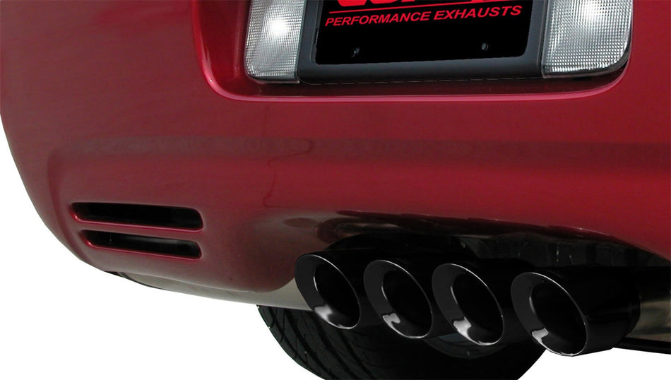 2.5in. Cat-Back Dual Rear Exit With Tigershark 3.5in. Black PVD Pro-Series Tips