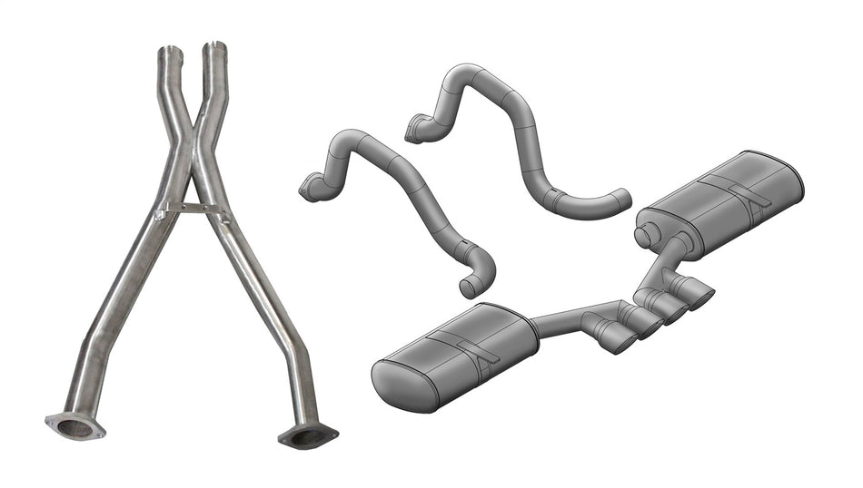 2.5in. Cat-Back Dual Rear Exit With Tigershark 3.5in. Polished Pro-Series Tips