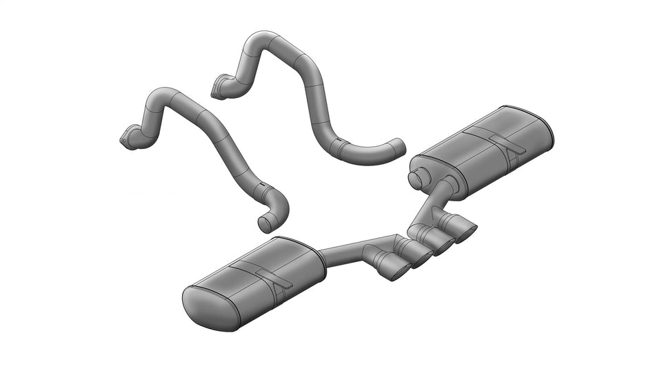 2.5in. Axle-Back Dual Rear Exit With Tigershark 3.5in. Polished Pro-Series Tips