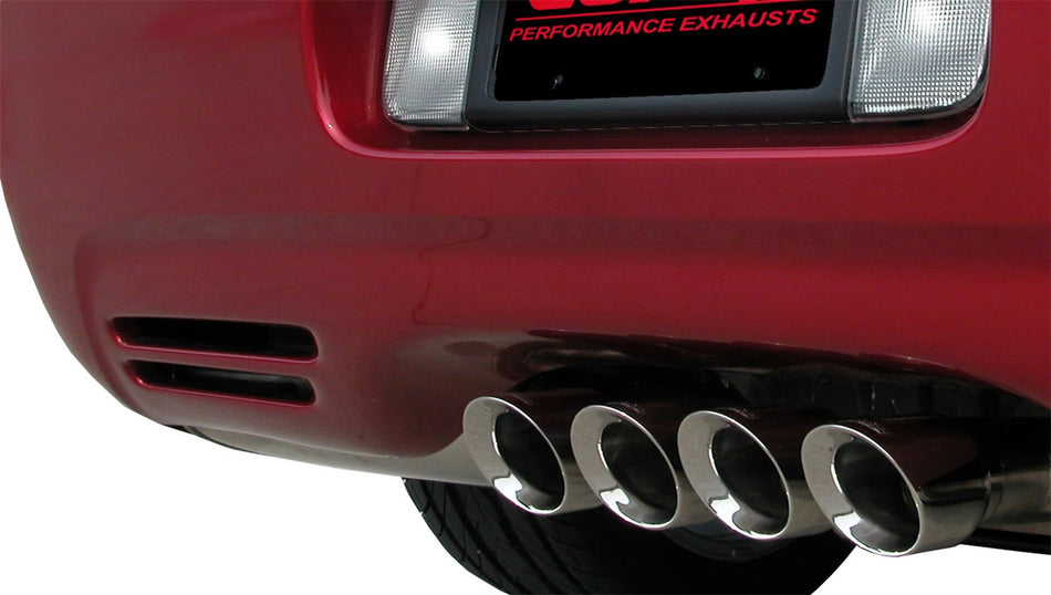 2.5in. Axle-Back Dual Rear Exit With Tigershark 3.5in. Polished Pro-Series Tips