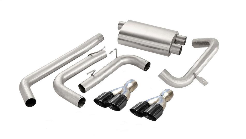3.0in. Cat-Back Dual Rear Exit With Twin 3.5in. Black PVD Pro-Series Tips