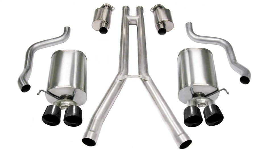 2.5in. Cat-Back Dual Rear Exit With Twin 3.5in. Black PVD Pro-Series Tips