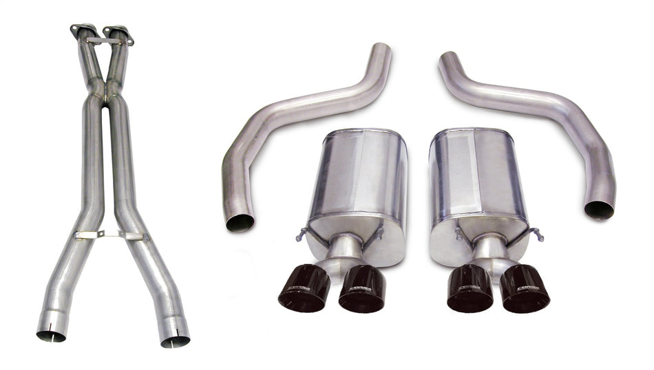 3.0in. Cat-Back Dual Rear Exit With Twin 4.0in. Black PVD Pro-Series Tips