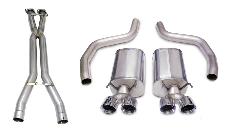 3.0in. Cat-Back Dual Rear Exit With Twin 4.0in. Polished Pro-Series Tips