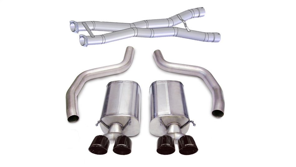 3.0in. Cat-Back Dual Rear Exit With Twin 4.0in. Black PVD Pro-Series Tips