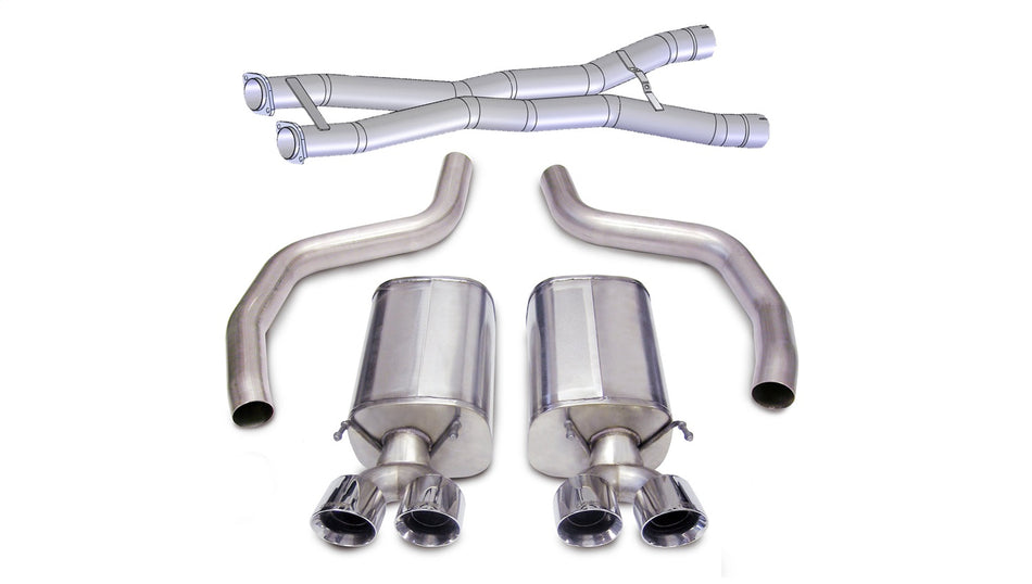 3.0in. Cat-Back Dual Rear Exit With Twin 4.0in. Polished Pro-Series Tips