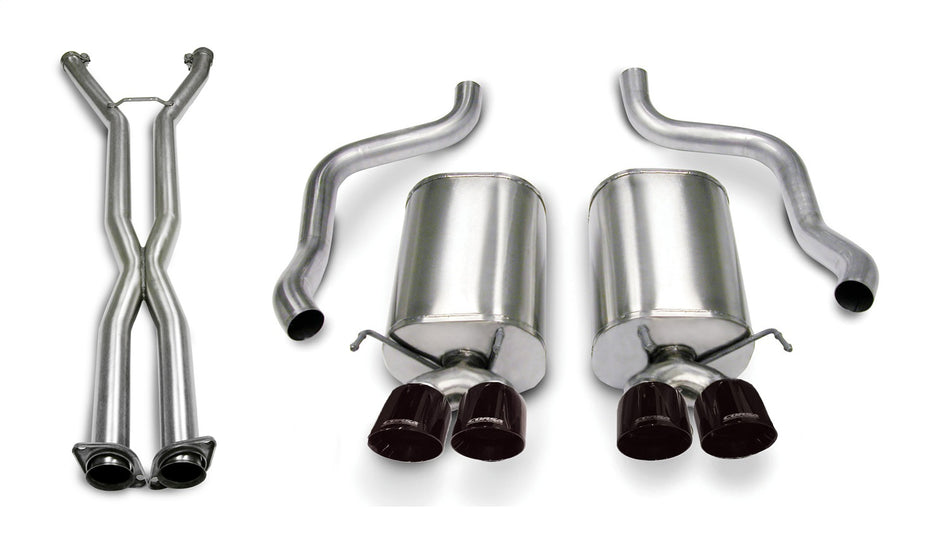 2.5in. Cat-Back Dual Rear Exit With Twin 3.5in. Black PVD Pro-Series Tips