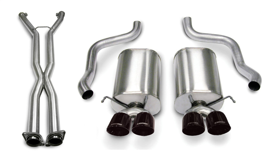 2.5in. Cat-Back Dual Rear Exit With Twin 3.5in. Black PVD Pro-Series Tips