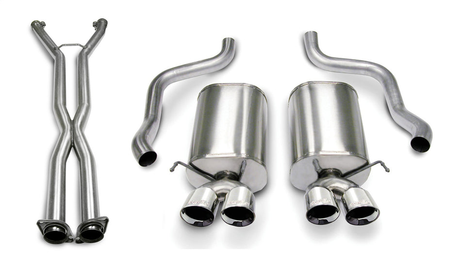 2.5in. Cat-Back Dual Rear Exit With Twin 3.5in. Polished Pro-Series Tips