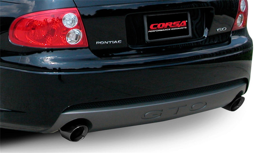 2.5in. Cat-Back Dual Rear Exit With Single 4.0in. Black PVD Pro-Series Tips
