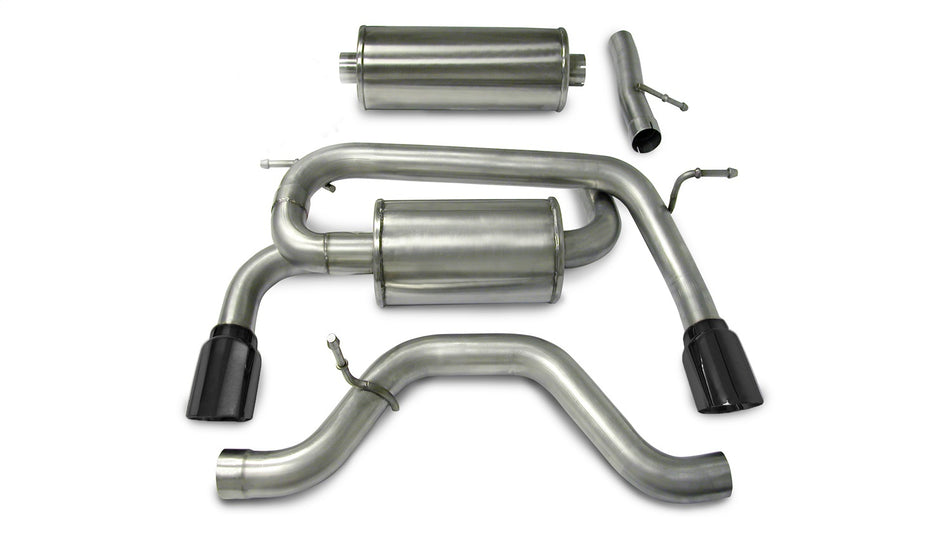 3.0in. Cat-Back Dual Rear Exit With Single 4.0in. Black PVD Pro-Series Tips