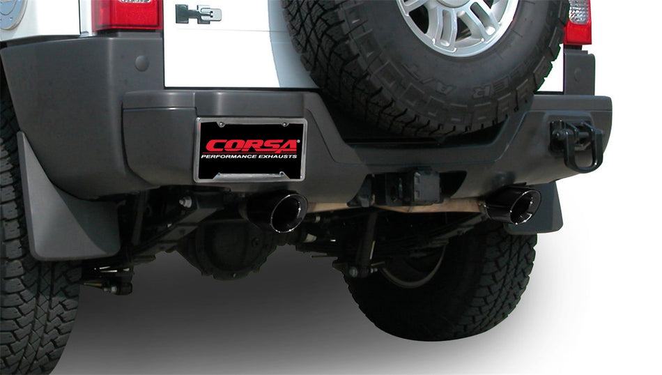 3.0in. Cat-Back Dual Rear Exit With Single 4.0in. Black PVD Pro-Series Tips