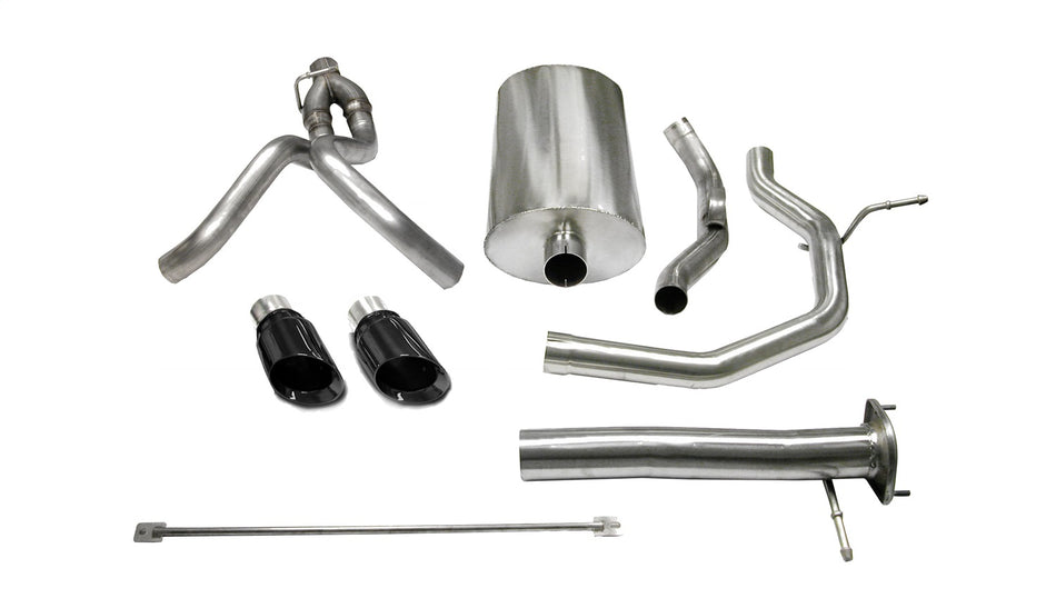 3.0in. Cat-Back Dual Rear Exit With Single 4.0in. Black PVD Pro-Series Tips