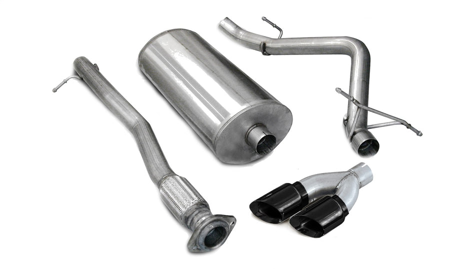 3.0in. Cat-Back Single Side Exit With Twin 4.0in. Black PVD Pro-Series Tips