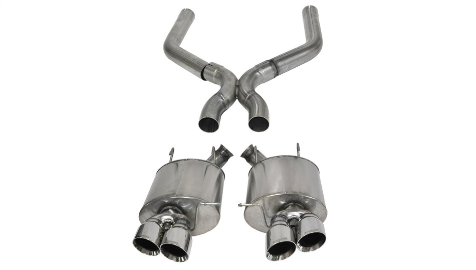 3.0in. Axle-Back+X-Pipe Dual Rear Exit With Twin 4.0in. Polished Pro-Series Tips