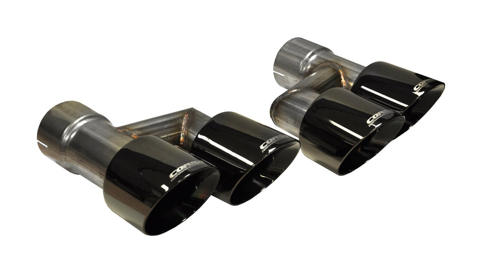 Twin 4.0in. Black PVD Pro-Series Tip Kit (Clamps Included)