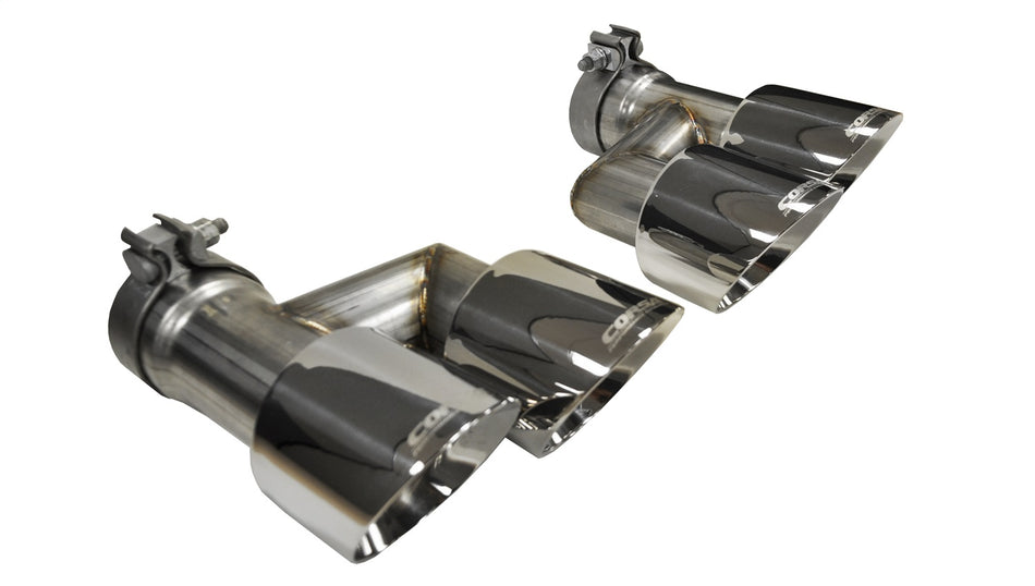 Twin 4.0in. Polished Pro-Series Tip Kit (Clamps Included)