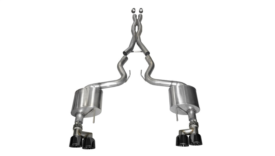 3.0in. Cat-Back Dual Rear Exit With Twin 4.0in. Black PVD Pro-Series Tips