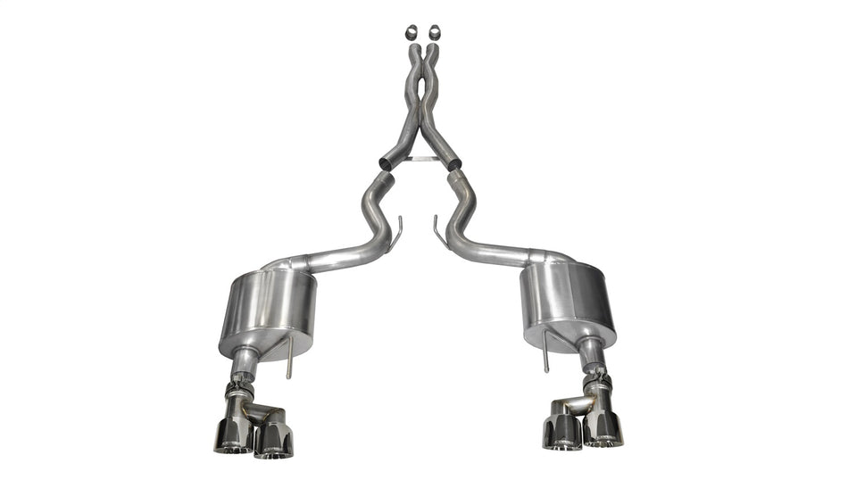 3.0in. Cat-Back Dual Rear Exit With Twin 4.0in. Polished Pro-Series Tips