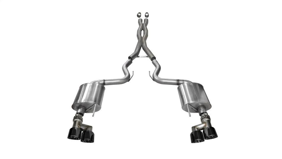 3.0in. Cat-Back Dual Rear Exit With Twin 4.0in. Black PVD Pro-Series Tips