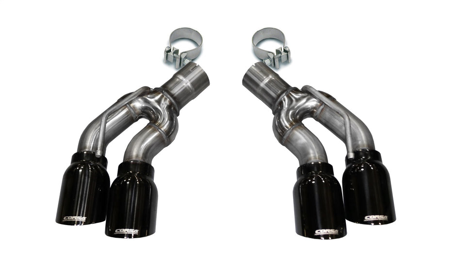 Twin 4.0in. Black PVD Pro-Series Tip Kit (Clamps Included)