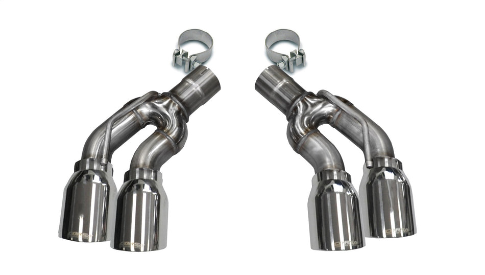 Twin 4.0in. Polished Pro-Series Tip Kit (Clamps Included)