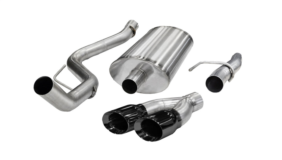 3.0in. Cat-Back Single Side Exit With Twin 4.0in. Black PVD Pro-Series Tips