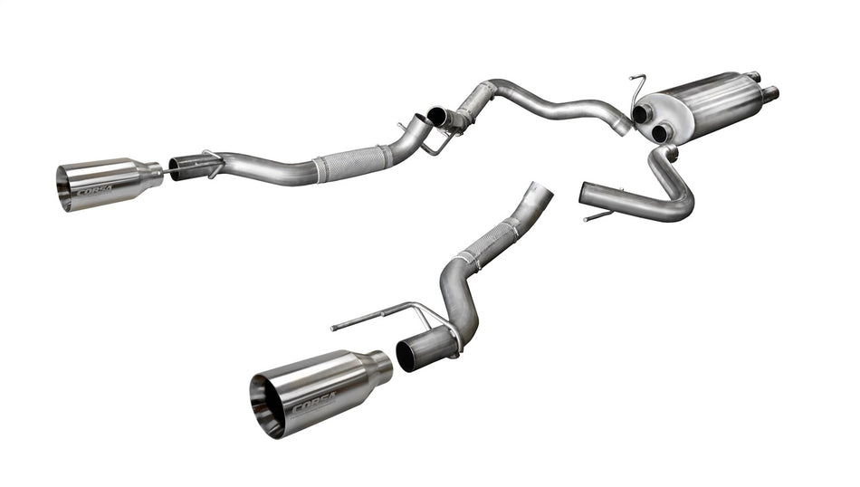 3.0in. Cat-Back Dual Rear Exit With Single 5.0in. Satin Polished Straight Cut Ti