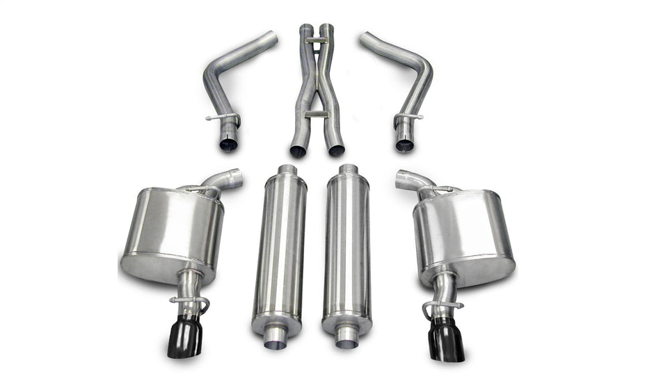 2.5in. Cat-Back Dual Rear Exit With Single 3.5in. Black PVD Pro-Series Tips