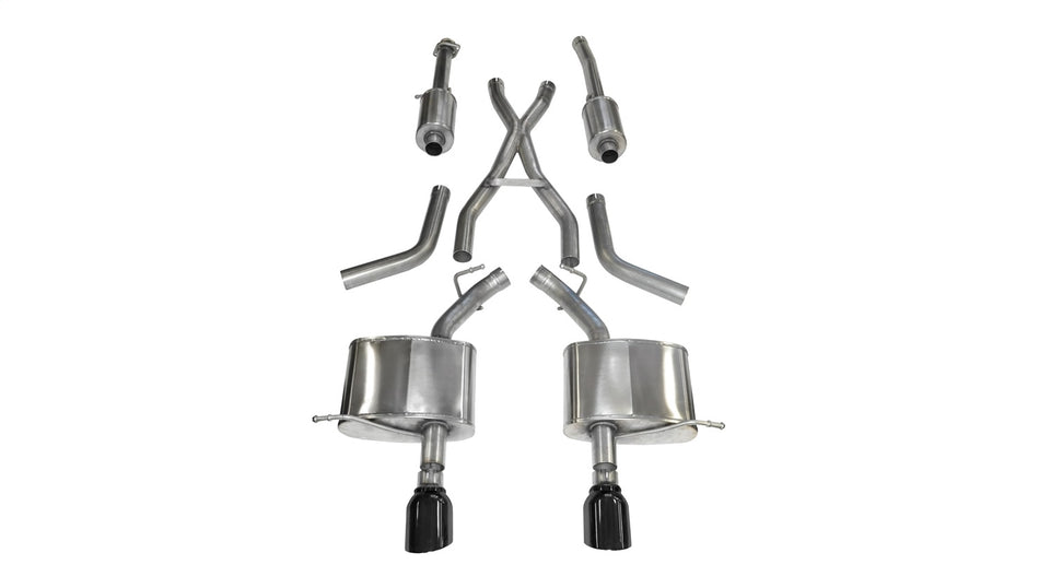 2.5in. Cat-Back Dual Rear Exit With Single 4.5in. Black PVD Pro-Series Tips