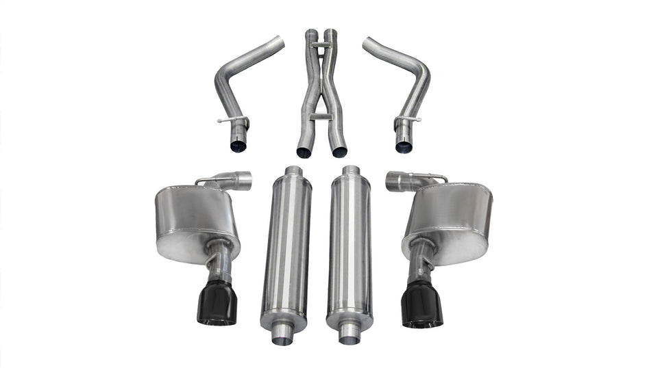2.75in. Cat-Back Dual Rear Exit With Single 4.5in. Black PVD Pro-Series Tips